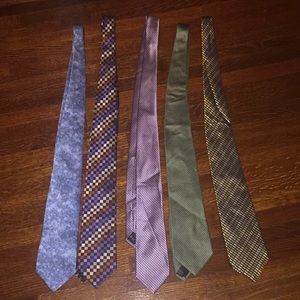 5 set different brands ties